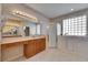 Well-lit bathroom featuring a walk-in shower and a walk-in bathtub, perfect for accessibility and comfort at 3004 Spring Hammock Dr, Plant City, FL 33566