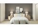 A cozy bedroom with two side tables, lamps, and neutral decor at 6849 E 115Th St, Palmetto, FL 34221