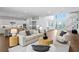 Bright living room with an open floor plan, modern furnishings, and stainless steel kitchen appliances at 804 S Davis Blvd, Tampa, FL 33606