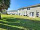 Exterior shot of multiple units with well-maintained backyard and lush green grass at 8796 Christie Dr, Largo, FL 33771