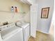 Laundry room with washer, dryer, and storage shelf at 8796 Christie Dr, Largo, FL 33771