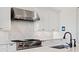 Gourmet kitchen featuring high-end stainless steel appliances, custom cabinets, and marble backsplash at 927 Anchorage Rd, Tampa, FL 33602