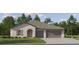 Charming one-story home with a two-car garage, arched entryway, and lush green lawn at 11860 Blue Diamond Trl, Parrish, FL 34219