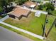 A fenced-in backyard featuring a shed and plenty of space for outdoor activities at 14734 11Th St, Dade City, FL 33523