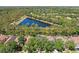 Stunning aerial view of the home with beautiful surroundings, lake, and lush greenery at 17712 Long Ridge Rd, Tampa, FL 33647