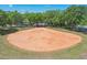 Aerial view of a well-kept baseball field, great for community games and recreational use at 17712 Long Ridge Rd, Tampa, FL 33647