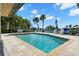 Inviting backyard pool featuring a lounge area and lush tropical landscaping at 2057 Kansas Ne Ave, St Petersburg, FL 33703