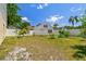 Fenced backyard with room for gardening and recreation; features white vinyl fencing and sparse landscaping at 24231 Satinwood Ct, Lutz, FL 33559