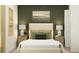 Comfortable main bedroom featuring an earth-toned wall, a plush bed, and stylish bedside tables and lamps at 2710 Bryce Ravine Ave, Plant City, FL 33563