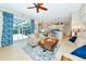 Open-concept living room with large sliding doors leading to the outdoor space and ample seating at 2875 Grazeland Dr, Sarasota, FL 34240