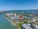 Aerial view of waterfront condo with marina, waterfront and stunning water views at 650 Island Way # 204, Clearwater Beach, FL 33767