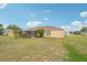 Spacious backyard with lush lawn and screened lanai is perfect for outdoor entertaining and relaxation at 12124 Colonial Estates Ln, Riverview, FL 33579