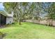 Spacious backyard with lush green grass and mature trees at 14 Idlewilde Dr, Safety Harbor, FL 34695