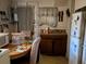 Kitchen with basic appliances, linoleum floors, and a view to the backyard at 2451 Quincy S St, St Petersburg, FL 33711