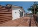 Spacious wooden deck offers a view of the backyard at 3212 W Arch St, Tampa, FL 33607