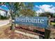 Close up of community park sign features the Riverpointe neighborhood at 4017 3Rd E Ave, Bradenton, FL 34208