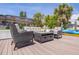 Waterfront property with comfortable seating on the private boat dock overlooking the canal at 4490 38Th S Way, St Petersburg, FL 33711