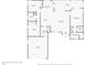 Detailed floorplan illustrating layout of bedrooms, bathrooms, kitchen, living room, and garage at 10423 Sand Lark Ave, Weeki Wachee, FL 34614