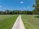 Long, concrete driveway leading up to a property, surrounded by green grass and mature trees at 1292 Myers Rd, Brooksville, FL 34602