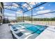 Gorgeous screened-in pool and spa with sun loungers, offering a luxurious outdoor experience at 14507 Woodland Spur Dr, Lithia, FL 33547