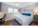 Comfortable bedroom with two windows allowing lots of natural light, as well as a modern ceiling fan at 1686 Seascape Cir, Tarpon Springs, FL 34689