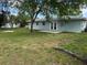 Spacious backyard features mature trees, a patio, and ample green space for recreation at 1713 Valencia E Dr, Largo, FL 33778