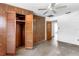 Bedroom with a ceiling fan and closet with louvered doors at 1778 27Th N Ave, St Petersburg, FL 33713
