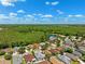 Aerial view showcases the community's desirable location near a natural preserve at 19750 Ellendale Dr, Land O Lakes, FL 34638