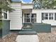 The front porch with a wood door and decorative ironwork offers a charming and inviting entrance at 235 38Th S St, St Petersburg, FL 33711