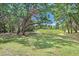 Spacious backyard with mature trees providing lots of shade and green grass at 2418 Lake Woodberry Cir, Brandon, FL 33510