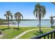 Scenic waterfront view from the property, featuring manicured lawns, palm trees, and a tranquil bay at 6361 Bahia Del Mar Blvd # 205, St Petersburg, FL 33715