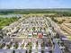 Panoramic aerial view of the neighborhood with the subject property marked with a location pin at 14812 Boulder Pass Pl, Wimauma, FL 33598