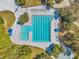 Overhead shot of community pool with lap lanes, surrounded by lounge chairs and landscaping at 15714 Ibisridge Dr, Lithia, FL 33547