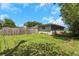 An expansive backyard with lush green grass and a privacy fence at 1881 Stancel Dr, Clearwater, FL 33764