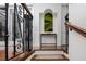 Staircase landing features an art niche and hardwood floors leading to the next level at 1901 Carolina Ne Ave, St Petersburg, FL 33703