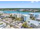 Beautiful aerial view of the condo, intercoastal waterway, and harbor in desirable beach community at 19925 Gulf Blvd # 402, Indian Shores, FL 33785