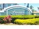 Providence Townhomes community sign surrounded by colorful landscaping at 2213 Fluorshire Dr, Brandon, FL 33511