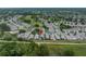 An aerial view of a lovely home nestled in a well-maintained neighborhood with a golf course in the background at 3009 Banyan Hill Ln, Land O Lakes, FL 34639