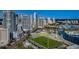 Stunning aerial view of the city, showcasing the stadium, high-rise buildings, and the marina at 301 1St S St # 3004, St Petersburg, FL 33701