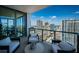 Relax on the balcony with comfortable seating and enjoy panoramic city views at 301 1St S St # 3004, St Petersburg, FL 33701