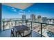 Balcony featuring a dining table and stunning city views at 301 1St S St # 3004, St Petersburg, FL 33701
