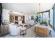 This living space features an open design, modern decor, and city views at 301 1St S St # 3004, St Petersburg, FL 33701