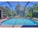 Relax in this large screened-in pool with brick pavers and lush landscaping at 3212 Sunset Lakes Blvd, Land O Lakes, FL 34638