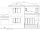 Rear elevation architectural diagram of a two story home with a covered porch at 4716 W Lawn Ave, Tampa, FL 33611