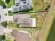 Aerial view of the property showing the house, backyard, and surrounding neighborhood at 7207 Forest Mere Dr, Riverview, FL 33578
