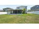 Spacious backyard featuring a screened-in patio and well-maintained lawn at 7207 Forest Mere Dr, Riverview, FL 33578