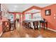 Well-designed kitchen with island seating that leads to a bright dining area at 1909 E View Dr, Sun City Center, FL 33573