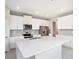 Bright, open-concept kitchen with stainless steel appliances, white cabinets, and a spacious center island at 19153 Elsimont Isle, Lutz, FL 33558