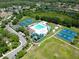 Community amenities include tennis and basketball courts, large pool and clubhouse, and convenient parking at 19337 Weymouth Dr, Land O Lakes, FL 34638