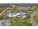 Aerial view showcasing the clubhouse amenities, pool, parking, and well-manicured landscaping, perfect for social gatherings at 2190 Fairway S Ave, St Petersburg, FL 33712